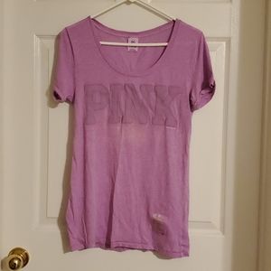 Let Purple Victoria's Secret Pink tee Sz L